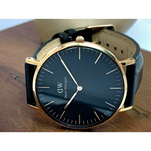 Daniel Wellington Womens Watch DW00100139 Rose Gold Black Dial 36mm Leather Band main image 4